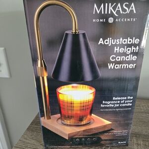 Mikasa Adjustable Height Candle Warmer - Black with Gold Accent